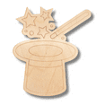thumbnail image 2 of Unfinished Wood Etched Magic Hat Shape 6" / 1/8", 2 of 2