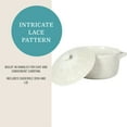 thumbnail image 4 of The Pioneer Woman Vintage Lace 7.25” 1 qt Ceramic Casserole Dish, Mini Cocotte Baking Dish with Lid, Linen, 4 of 13