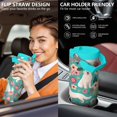 thumbnail image 5 of 30 Oz Tumbler White Puppy and Colorful Flowers Tumbler with Lid and Straw, Birthday Gift Cup for Friend Women Men Coffee Travel Mug Thanksgiving Day Halloween Christmas Gift Water Bottle, 5 of 7