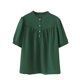 thumbnail image 2 of Fiudx Ofertas de La Semana Camisas Sueltas de Color Sólido de Verano para Mujer, Blusas Plegables de Manga Corta con Cuello Vuelto, 2 of 7