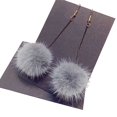 thumbnail image 1 of Gancho para la oreja Regalos de aniversario Decoraciones para dama Pendiente de gota de bola Accesorios populares Patrón largo Pendientes Ropa, zapatos y accesorios Miscelánea Pelota Larga/Gris Qarigey AP010347-03B, 1 of 6