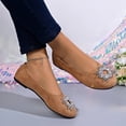 thumbnail image 6 of CQONEPT Women's Pointed Toe Pearl Flats Suede Comfortable Dress Flats for Wedding Non Slip Soft Sole Office Flat Shoes Brown 36, 6 of 6