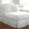thumbnail image 4 of FRESH IDEAS Ideas Ruffled Eyelet Bed Skirt Dust Ruffle with Gathered Styling and Embroidered Details, 14" Drop Length, Queen, White, 4 of 4