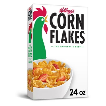Kellogg's Corn Flakes Original Cold Breakfast Cereal, 8 Vitamins and Minerals, 24 oz
