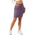 thumbnail image 5 of INSPIRE CHIC Women's Denim Skirts Distressed High Waist Ripped Hem Washed Jean Skirts with Pockets M Purple, 5 of 7