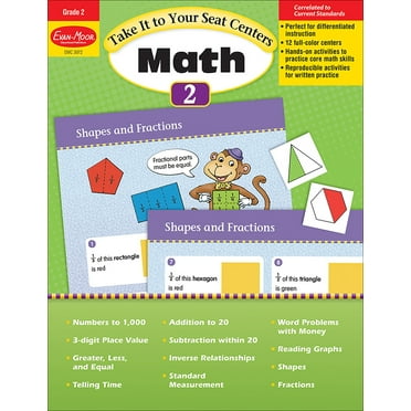 Evan-Moor Take It to Your Seat: Math Centers, Grade 2 Teacher Resource