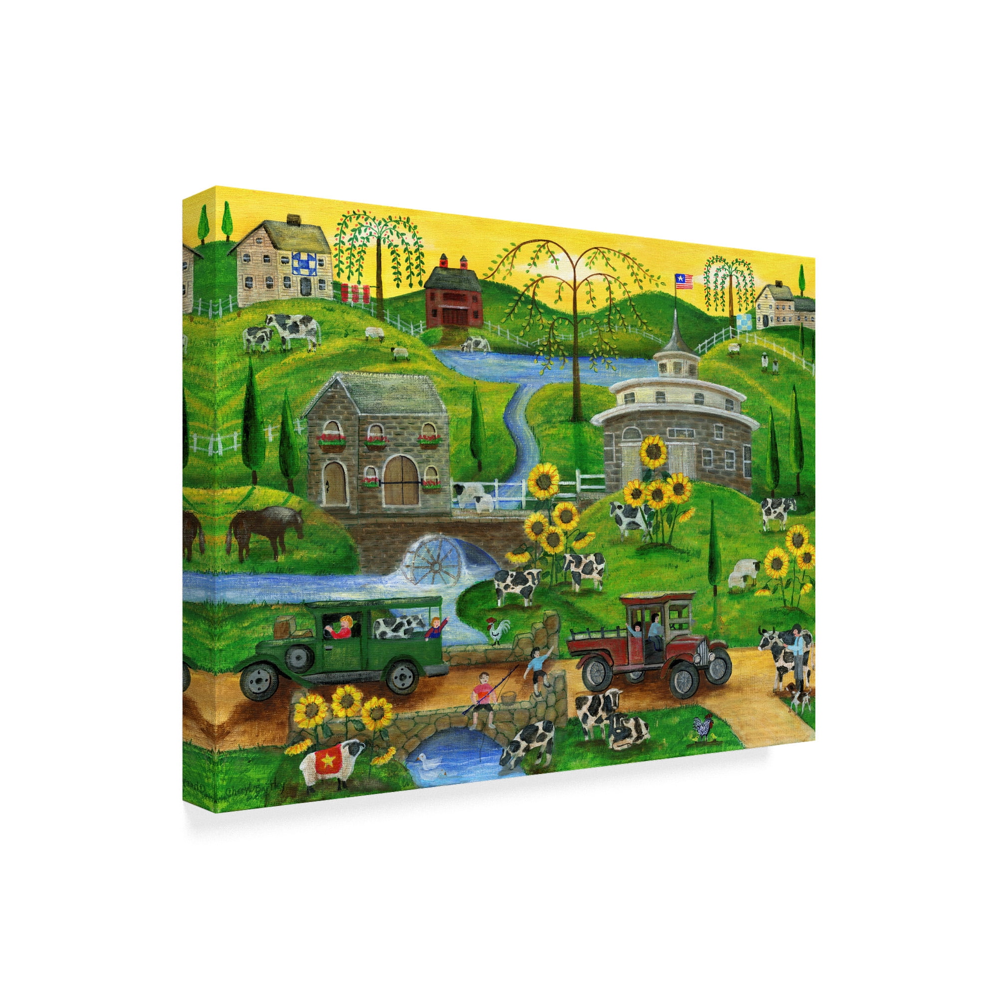 Trademark Fine Art 'Cows May Come And Cows My Go' Canvas Art by Cheryl Bartley