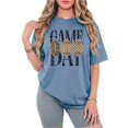 thumbnail image 4 of Game Day Football Shirt for Women Camo Leopard Graphic Tee, Blue Jean Shirt, M, 4 of 8