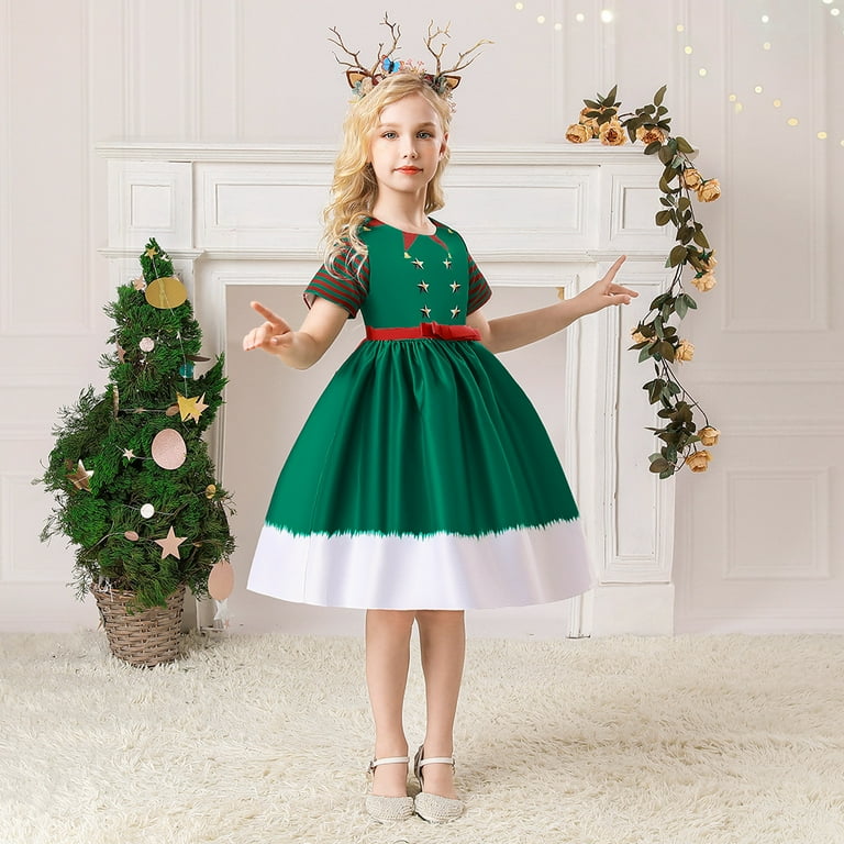 4 9T Girls Christmas Princess Gown Dress Ugly Xmas Swing Party Casual Dress