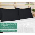 thumbnail image 2 of Royale Linens King Pillowcase Set of 2 - Bed Pillow Cover - 20" x 40" -Black Pillowcases - 1800 Brushed Microfiber, Wrinkle & Fade Resistant - Soft & Cozy- King Size Pillow Case (Black), 2 of 9