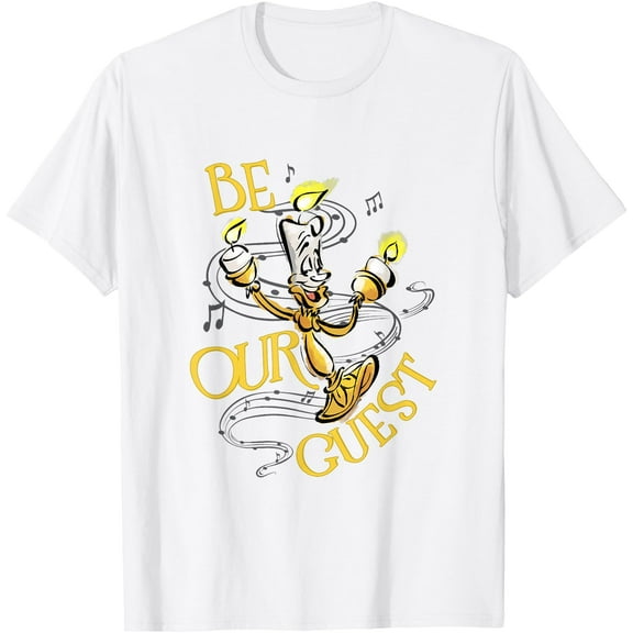 Beauty and the Beast Be Our Guest Lumiere Poster DTG Print Unisex T-Shirt