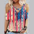 thumbnail image 1 of Fiudx Ofertas y Liquidaciones Blusa Estampada a La Moda con Cuello En V y Manga Corta para Mujer, 1 of 4