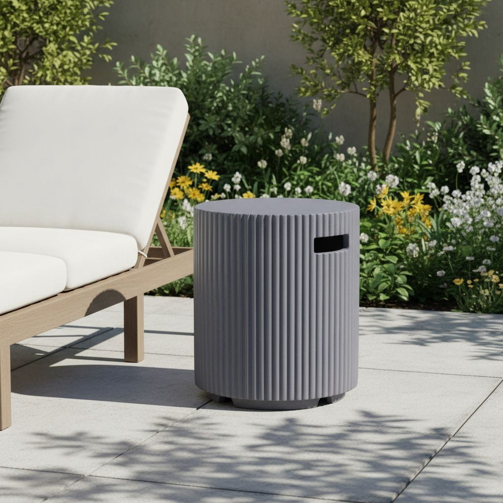 Tank Holder Side Table, Gray 17x19.9 inch