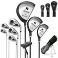 thumbnail image 1 of Costway 9 PCS Men's Complete Golf Club Set Right Handed with 460cc Alloy Driver Irons Gray, 1 of 10