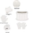 thumbnail image 5 of GRNSHTS Kids Hat Scarf Gloves Set, 3PCS Kids Winter Beanie Hat Scarf Gloves Set with Knit Thick Warm Fleece Lined for 1-6 Years Old (White), 5 of 14