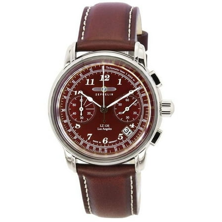 Zeppelin LZ126 Los Angeles Chronograph Burgundy Dial Quartz 76146 Men's Watch