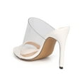 thumbnail image 3 of Liliana DI43 Women Leatherette Open Toe Lucite Slip On Stiletto Mule, 3 of 6