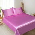 thumbnail image 4 of Satin Bed Sheets Full Size Sheet Sets, Solid Color Silk Sheets, 3 - Pieces Soft Bedding Set with 1 Deep Pocket Flat Sheet, 2 Pillowcase, 4 of 4