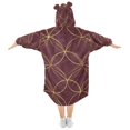 thumbnail image 2 of FORMRS Wearable Blanket Hoodie with Sleeves for Kids Cozy Flannel Sweatshirt, Circular Gold Pattern, 2 of 7