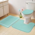 thumbnail image 2 of Pure Light Cyan Bath Mat 3 Piece Bathroom Rug Set, Simple Solid Color Non Slip Bath Rug Contour Mat and Toilet Lid Cover, Absorbent Shower Mats Soft Bath Rugs and Mats Sets, 2 of 8