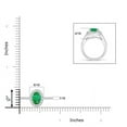 thumbnail image 6 of ANGARA Natural Classic Oval Emerald Halo Ring with Diamond Accents in 14K White Gold for Women (Size-7x5mm) | May Birthstone, Birthday, Anniversary, Jewelry Gift for Women | Natural Emerald Ring, 6 of 10