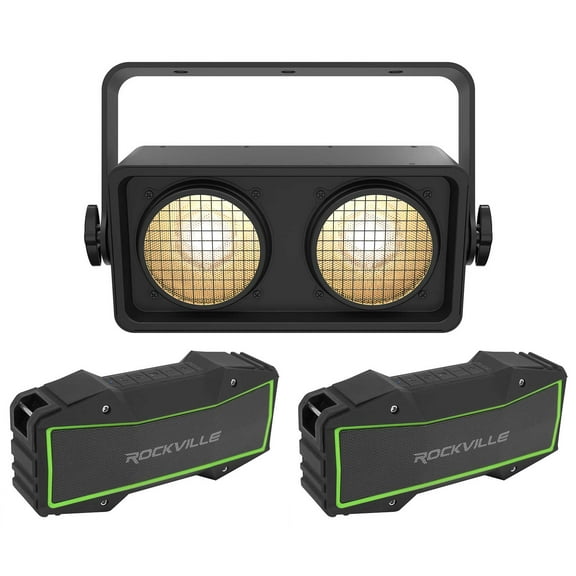 Chauvet Shocker 2 DMX COB LED Blinder Stage Light (2) Stereo Bluetooth Speakers