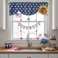 thumbnail image 3 of Independence Day Tie Up Valances Curtain, Adjustable Kitchen Hand Panted Sunflowers Valances for Windows Decor, Rod Pocket Short Curtains Set for Bedroom/Bathroom, 54"x18", 3 of 9