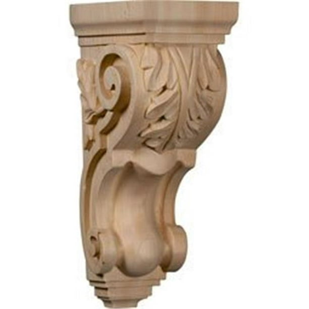 Ekena Millwork CORW05X07X14TAWA 5 in. W x 7 in. D x 14 in. H Grand Acanthe Traditionnel Corbel- Noyer- Accent Architectural