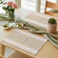 thumbnail image 3 of Khaki Stripes Placemats Set of 6 French Stripe Farmhouse Style Place Mats Table Mats Kitchen Dining Home Outdoor Party Table Decoration, 3 of 9