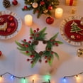 thumbnail image 4 of Mini Christmas Candle Rings Wreaths 11.02 Inch Pine Garland with Red Berries Pinecones Artificial Wreaths for Table Centerpieces Cabinet Pillar Window Wall Holiday Decor, 4 of 6