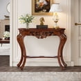 thumbnail image 4 of Tribesigns Vintage Carved Console Table , 38 inch Decorative Sofa Entryway Tables with Hollow Floral Apron and Cabriole Legs for Living Room, Hallway, 4 of 10