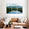 thumbnail image 2 of Elephant Stock Mount Hood Lake Reflection Wall Art - Horizontal Multi Panel Canvas - Living Room Wall Decor - Nature Multi Panel - Blue And Green Decor - 57" x 36", 2 of 8