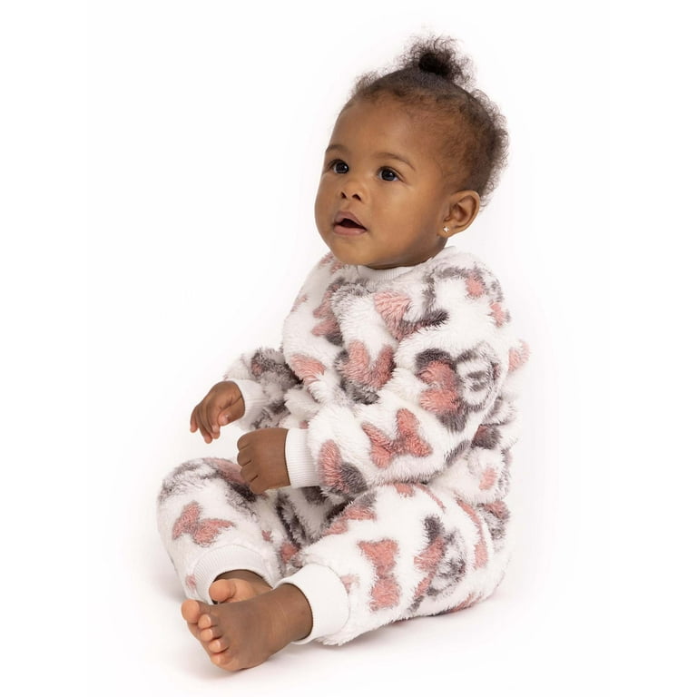 Disney Minnie Mouse Baby Girls Long Sleeve Top and Pants Faux Sherpa Set 2 Piece Sizes 0 3 24 Months Walmart
