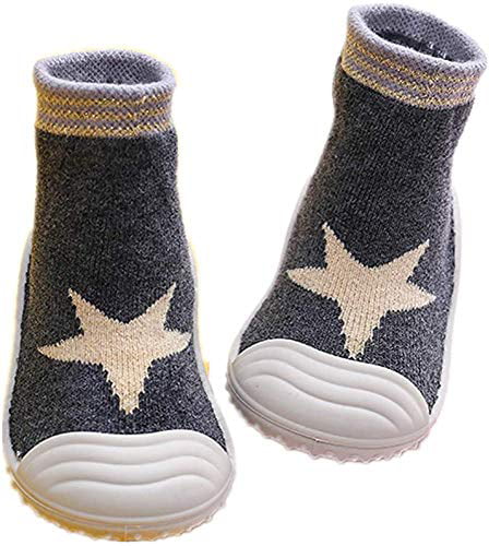 Baby Toddler Sock Shoes Infant Soft Rubber Sole Shoes Breathable Cotton First Walking Shoes Anti-Slip for Kids Baby Girls Boys