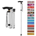 thumbnail image 1 of Bastón plegable Supregear, ajustable en 5 niveles de altura, ligero, plegable, portátil, de viaje, con correa para la muñeca y mango en T, para personas mayores, discapacitadas, hombres y mujeres, pla, 1 of 5