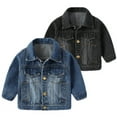 thumbnail image 2 of ameIAEA Toddler Kids Button Down Denim Jacket Long Sleeve Collared Fall Casual Jean Coat for Boys Girls, 2 of 7