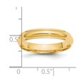thumbnail image 2 of 14k Yellow Gold Solid Polished 4mm Half Round With Edge Band Size 10.5 Ring Ring for Women and Men, 2 of 2