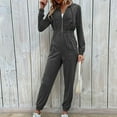 thumbnail image 6 of Sevevn Women Hooded Pocket Long Sleeves Zipper Hoodie Leisure Motion Jumpsuits Gray M Holiday Gift Finder, 6 of 6