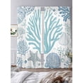 thumbnail image 4 of Summer Ocean Life Sheer Curtains 108 Inch Long 2 Panels, Marine Coral Starfish Lines Art Light Filtering Rod Pocket Curtains, Sheer Voile Drapes for Living Room Bedroom, 52"x108", 4 of 8