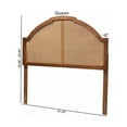 thumbnail image 5 of Baxton Studio Traditional Ash Walnut Finished Wood Queen Size Headboard with Rattan, 5 of 9