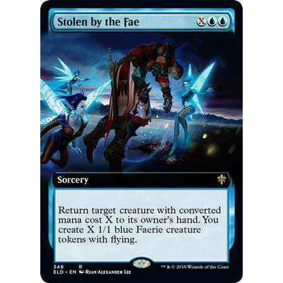 MtG Throne of Eldraine Rare Stolen by the Fae (Extended Art) #348