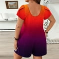 thumbnail image 4 of biudgviw Rompers for Women Petal Short Sleeve Plus Size Jumpsuits One Piece Printed Athletic Workout Loose Shorts Summer Lounge Outfits, 4 of 5