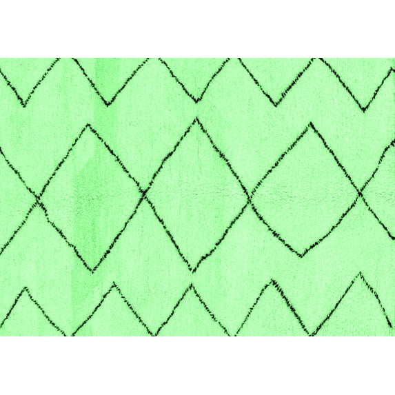 Ahgly Company Indoor Rectangle Solid Emerald Green Modern Area Rugs, 8' x 10'