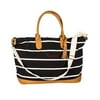 Personalized Striped Canvas Duffel Weekender Tote