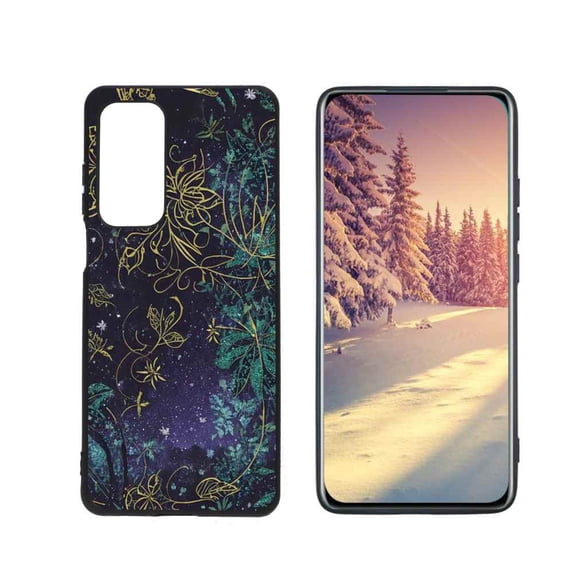 forest-floral-1 Phone Case, Degined for Motorola MOTO Edge 2021 Case Men Women, Flexible Silicone Shockproof Case for Motorola MOTO Edge 2021