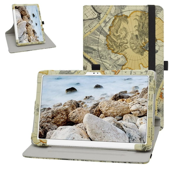 Labanema 10.4" Samsung Galaxy Tab A7 10.4 (2020) T500 T505 Case, 360 Degree Rotary Stand 10.4" Samsung Galaxy Tab A7 10.4 (2020) T500 T505 Cover, Case for 10.4" Samsung Galaxy Tab A7 10.4 (Map White)