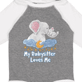 thumbnail image 4 of Inktastic My Babysitter Loves Me Cute Elephants Clouds Moon and Stars Boys or Girls Long Sleeve Baby Bodysuit, 4 of 5