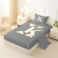 thumbnail image 2 of Erosebridal Initial K Letter Twin Sheet Sets for Kids, Abstract Lines Bedding, 3pcs, 2 of 5
