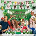 thumbnail image 5 of Football Birthday Party Decorations, 55PCS American Football Themed Birthday Banner Triangle Flag Hanging Swirls Cake Topper Cupcake Toppers Backdrop, Green Rugby Happy Birthday Backdrop for Kids, 5 of 7