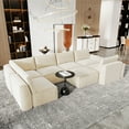 thumbnail image 6 of 175" Oversized Boneless Couch for Living Room, Neche Modern Modular Sectional, Convertible, U Shaped, Deep Seat, Big Comfy Sofa Set with Ottoman,Beige, 6 of 10